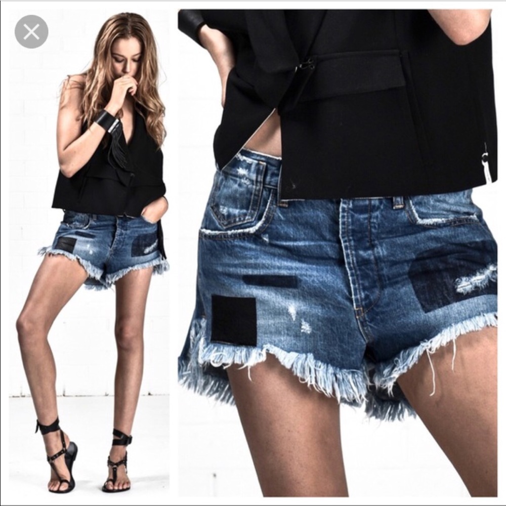 One Teaspoon Le Wolves Frayed Shorts New W/O Tag